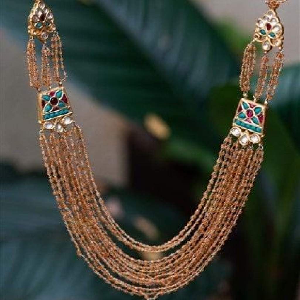 Kundan-Garnet neck piece